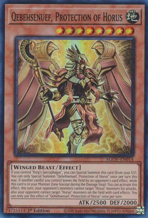 Qebehsenuef, Protection of Horus (Super Rare) [AGOV-EN014] 1st Edition