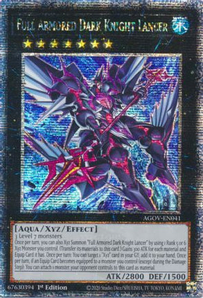 Full Armored Dark Knight Lancer (Quarter Century Secret Rare)  [AGOV-EN041] 1st Edition