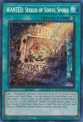 WANTED: Seeker of Sinful Spoils (Secret Rare) [AGOV-EN054] 1st Edition
