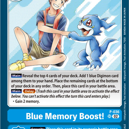 Blue Memory Boost! [P-036] (NYCC 2023 Demo Deck) [Promotional Cards]