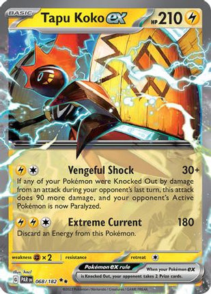Tapu Koko ex - 068/182 [SV04: Paradox Rift] Holofoil