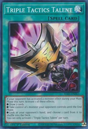 Triple Tactics Talent (Super Rare) [RA01-EN063] 1st Edition