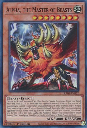 Alpha, the Master of Beasts (Super Rare) [RA01-EN022] 1st Edition