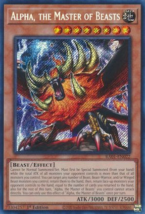Alpha, the Master of Beasts (Secret Rare)  [RA01-EN022] 1st Edition