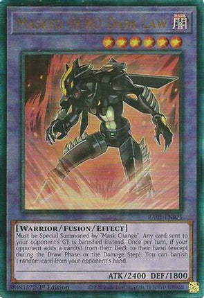Masked HERO Dark Law (PUR) (Prismatic Ultimate Rare) [RA01-EN025] 1st Edition
