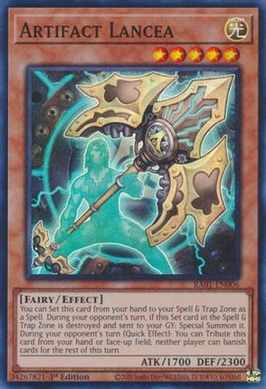 Artifact Lancea (Super Rare) [RA01-EN006] 1st Edition