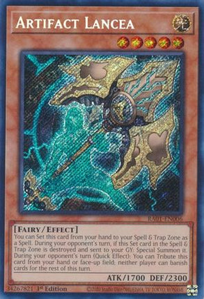 Artifact Lancea (Secret Rare)  [RA01-EN006] 1st Edition