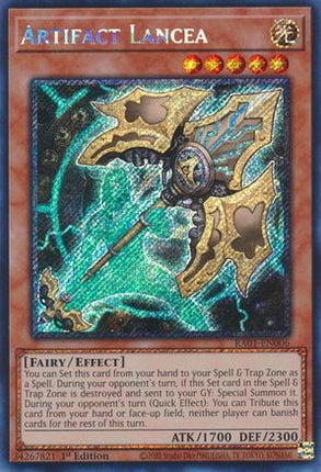 Artifact Lancea (Platinum Secret Rare)  [RA01-EN006] 1st Edition
