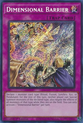 Dimensional Barrier (Secret Rare)  [RA01-EN072] 1st Edition