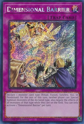 Dimensional Barrier (Platinum Secret Rare)  [RA01-EN072] 1st Edition