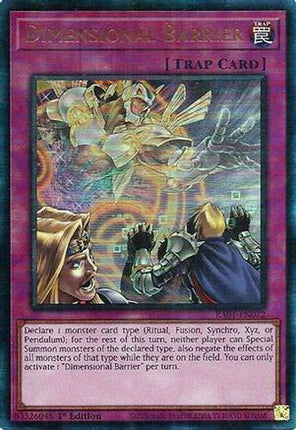 Dimensional Barrier (PUR) (Prismatic Ultimate Rare) [RA01-EN072] 1st Edition