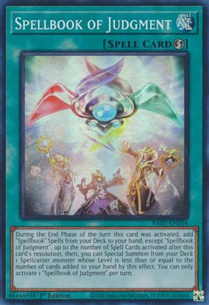 Spellbook of Judgment (Super Rare) [RA01-EN054] 1st Edition