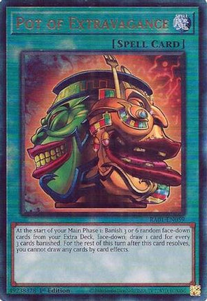Pot of Extravagance (PUR) (Prismatic Ultimate Rare) [RA01-EN059] 1st Edition