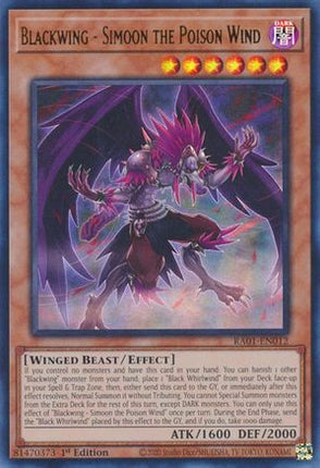 Blackwing - Simoon the Poison Wind (UR) (Ultra Rare) [RA01-EN012] 1st Edition