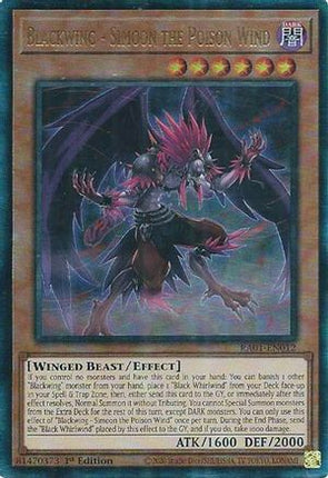 Blackwing - Simoon the Poison Wind (PUR) (Prismatic Ultimate Rare) [RA01-EN012] 1st Edition