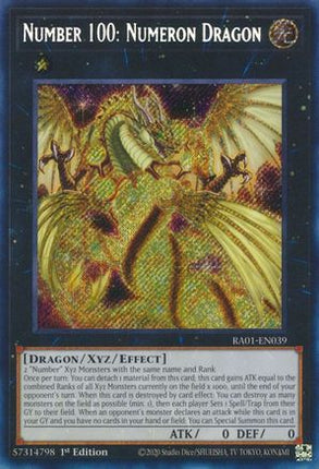 Number 100: Numeron Dragon (Secret Rare)  [RA01-EN039] 1st Edition