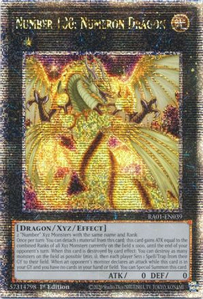 Number 100: Numeron Dragon (Quarter Century Secret Rare)  [RA01-EN039] 1st Edition