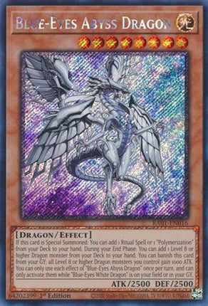 Blue-Eyes Abyss Dragon (Platinum Secret Rare)  [RA01-EN016] 1st Edition