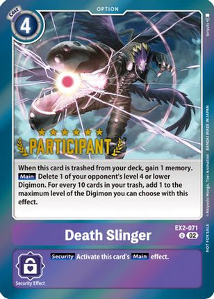 Death Slinger (Digimon 3-On-3 Participation) [EX2-071] [Digital Hazard] Foil