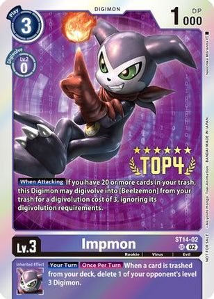 Impmon (Digimon 3-On-3 Top 4) [ST14-02] [Starter Deck 14: Beelzemon Advanced Deck Set] Foil