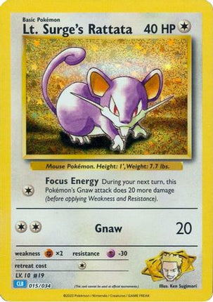 Lt. Surge's Rattata - 15/null [Trading Card Game Classic] Holofoil