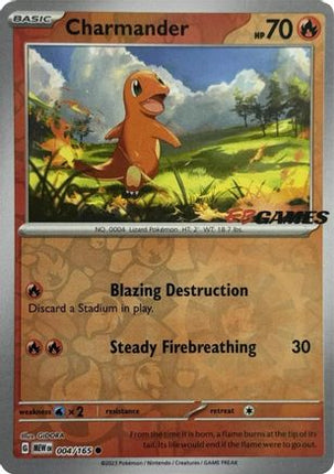 Charmander - 004/165 (EBGames Exclusive) [Miscellaneous Cards & Products] Reverse Holofoil