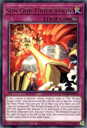 Sun God Unification (Rare) [MZMI-EN071] 1st Edition