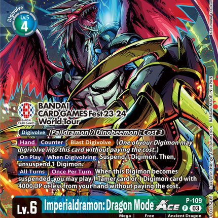 Imperialdramon: Dragon Mode Ace [P-109] (BANDAI Card Games Fest 23-24 World Tour) [Promotional Cards]