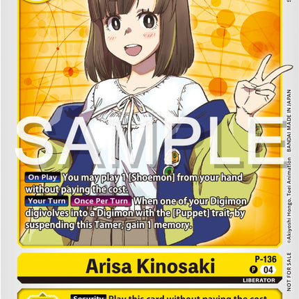 Arisa Kinosaki [P-136] (Digimon Liberator Promotion Pack) [Promotional Cards]