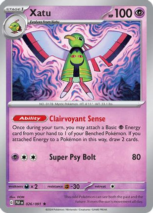 Xatu - 026/091 [SV: Paldean Fates] Holofoil