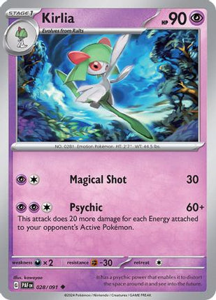 Kirlia - 028/091 [SV: Paldean Fates] Reverse Holofoil