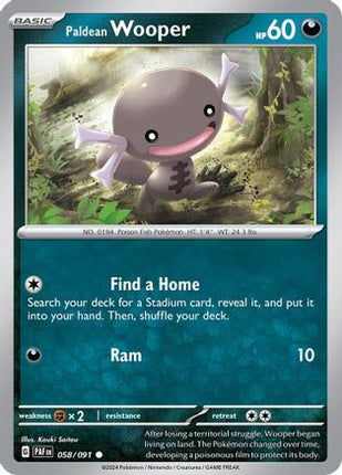 Paldean Wooper - 058/091 [SV: Paldean Fates] Reverse Holofoil