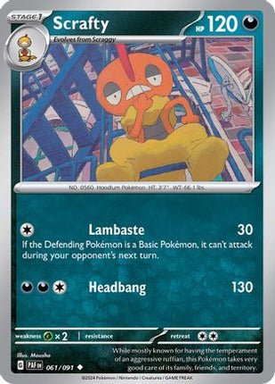 Scrafty - 61/null [SV: Paldean Fates] Reverse Holofoil