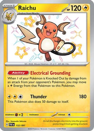 Raichu - 132/091 [SV: Paldean Fates] Holofoil