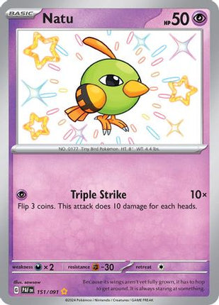Natu - 151/091 [SV: Paldean Fates] Holofoil