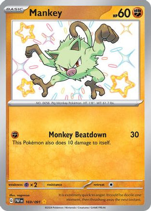 Mankey - 169/091 [SV: Paldean Fates] Holofoil