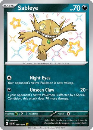Sableye - 184/null [SV: Paldean Fates] Holofoil