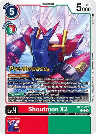 Shoutmon X2 [BT15-012] [Exceed Apocalypse Pre-Release Cards]