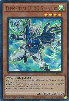 Elemental HERO Stratos (Alternate Art) (Ultra Rare) [BLC1-EN022] 1st Edition