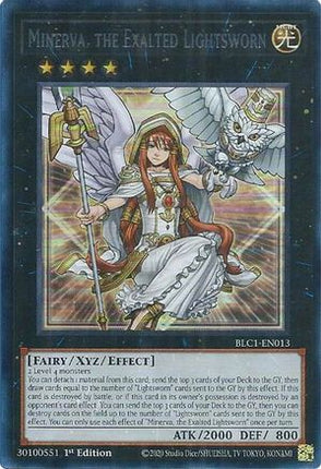 Minerva, the Exalted Lightsworn (Silver) (Ultra Rare) [BLC1-EN013] 1st Edition