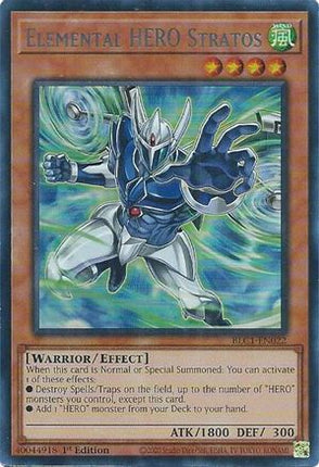 Elemental HERO Stratos (Alternate Art) (Silver) (Ultra Rare) [BLC1-EN022] 1st Edition