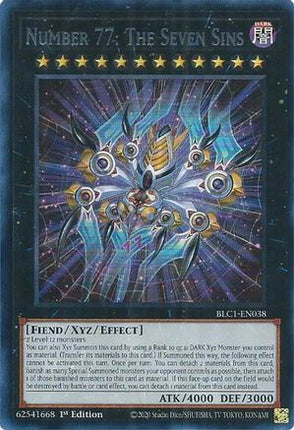 Number 77: The Seven Sins (Silver) (Ultra Rare) [BLC1-EN038] 1st Edition