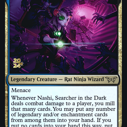 Nashi, Searcher in the Dark [Duskmourn: House of Horror Promos] Prerelease Foil