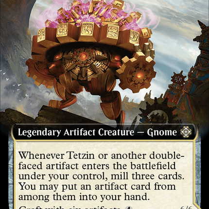 Tetzin, Gnome Champion // The Golden-Gear Colossus (Extended Art) [The Lost Caverns of Ixalan Commander]
