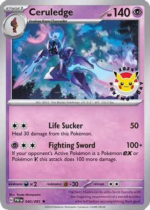 Ceruledge - 040/091 (Pokemon Day 2024) (Cosmos Holo) [Miscellaneous Cards & Products] Holofoil