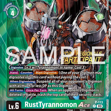 RustTyrannomon Ace [P-113] (2024 Regionals Participant) [Promotional Cards]