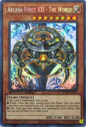 Arcana Force XXI - The World  [SGX4-ENB01] Secret Rare 1st Edition