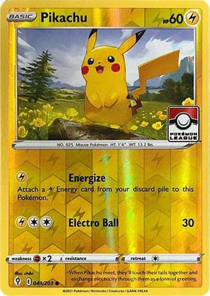 Pikachu - 049/203 (Pokemon League) [League & Championship Cards] Reverse Holofoil