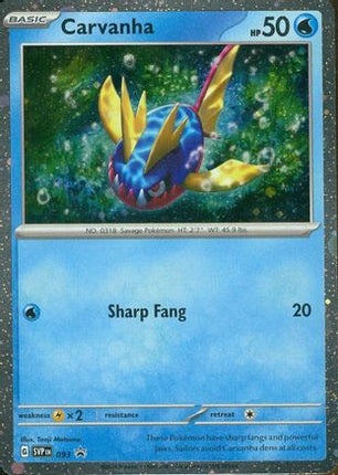 Carvanha - 093 - 93/null [SV: Scarlet & Violet Promo Cards] Holofoil