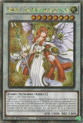 Minerva, the Athenian Lightsworn  [LEDE-EN043] Quarter Century Secret Rare 1st Edition